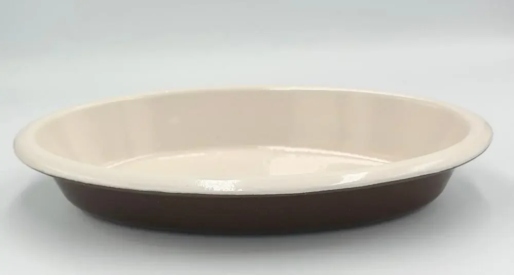 Le Creuset #24 Brown Enameled Cast Iron Oval Au Gratin Casserole Baking Dish